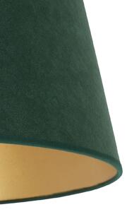 Duolla Abajur Cone înălțime 18 cm, verde închis/auriu, Verde, Țesătură / Textil