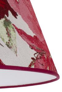 Duolla Abajur Sofia Înălțime 21 cm, model floral roșu, Roșu, Țesătură / Textil
