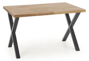 Masa de bucaterie Apex 120 - lemn masiv, stejar / negru