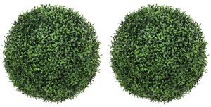 HOMCOM Plante Decorative Artificiale din Buxus cu 682 de Frunze, Rezistente la UV, Înălțime 42 cm | Aosom Romania