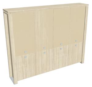 Dulap înalt Verno+ S 260 x 46 x 210 cm, uși combinate, salcâm / vanilie