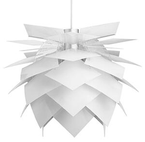 Dyberg Larsen PineApple M, corp de iluminat suspendat Ø 45cm alb, reglabil, Alb, Camera de zi / sufragerie, Plastic, Design