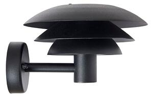 Dyberg Larsen Aplică de perete pentru exterior DL20 negru Ø 20cm, reglabil, Negru, Metal, Design