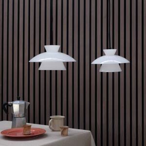 Dyberg Larsen Lampă suspendată din sticlă Valby, Ø 20cm, reglabil, Alb, Camera de zi / sufragerie, Sticlă, Scandinavă