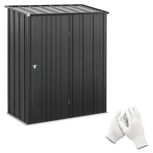 Outsunny Magazie Grădină Mare din Oțel cu Zăvor pentru Grădină, Negru | Aosom Romania