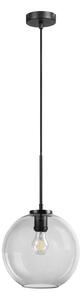 Dyberg Larsen Lampă suspendată Loop 25 cm fum/negru, reglabil, Negru, Camera de zi / sufragerie, Sticlă