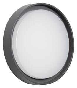 DOTLUX WALLround LED lampă de perete pentru exterior, gri închis, Ø 25 cm, Gri, Metal, Modern