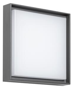 DOTLUX WALLsquare LED lumină de exterior, gri închis, 25 x cm, Gri, Metal, Modern