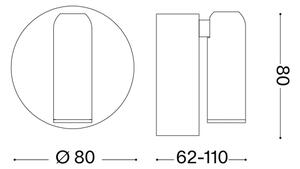 Ideal Lux - Spot de perete BEAN LED dimerizabil, reîncărcabil, 3W/5V, CRI95, alamă