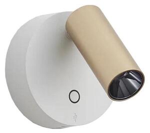 Ideal Lux - Aplică spot LED dimabilă ELF, 3W, 230V, CRI 95, auriu/alb