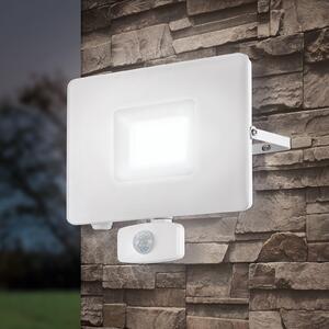 EGLO Proiector LED exterior Faedo 3 cu senzor, alb, 50W, Alb, Metal, Modern