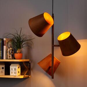 Eco-Light Colt lampă suspendată, trei surse, ruginiu patinat, reglabil, Maro / Rugină, Camera de zi / sufragerie, Metal
