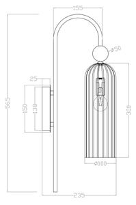 Aplica de perete PIEGA 1xE14/40W/230V alamă/bej fumuriu