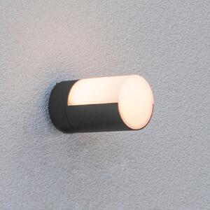LUTEC Aplică LED de exterior Cyra, 1 becuri, negru mat, Negru, Metal, Modern, Perete rotund