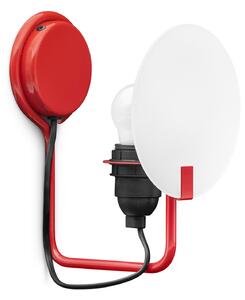 Lampă de perete Stilnovo, Bugia, reglabil, Roșu, Camera de zi, Metal, Design