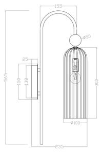 Lampă de perete PIEGA 1xE14/40W/230V alamă/albă