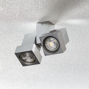 Egger Licht STYLE Q proiector de plafon / perete 2 surse alu., reglabil, Metalic, Camera de zi / sufragerie, Metal, Modern