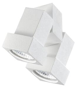 Egger Licht EGG plafonieră DLS STYLE Q, 2 becuri, alb, reglabil, Alb, Camera de zi / sufragerie, Metal, Modern