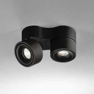 Egger Licht EGG DLS LED spot de plafon Clippo Duo, negru, 2.700K, reglabil, Negru, Studiu / Birou, Metal, Modern