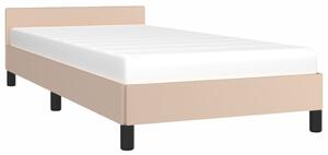 Cadru de pat cu tăblie, cappuccino, 90x200 cm, piele ecologică