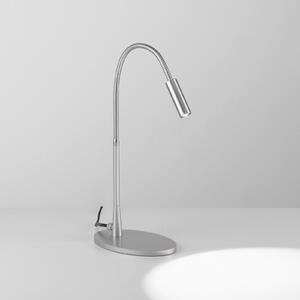 Egger Licht EGG DLS Zooom LED lampă de masă, braț flexibil, culoarea platinei, Gri, Camera de zi / sufragerie, Metal, Modern