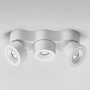 Egger Licht DLS LED spot Clippo Trio, 3 becuri, alb, dimabil, reglabil, Alb, Studiu / Birou, Metal, Modern