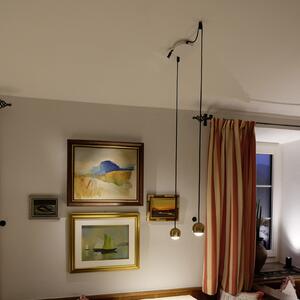 Egger Licht EGG DLS Lampă suspendată LED Cleo, culoarea alamei, reglabil, Auriu / Alamă, Camera de zi / sufragerie, Metal, Modern