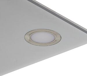Evotec Pano lampă suspendată pătrată LED, metalic, reglabil, Gri, Camera de zi / sufragerie, Metal, Modern