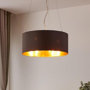 EGLO Maserlo lampă suspendată textilă cappuccino, 53 cm, reglabil, Maro / Rugină, Camera de zi / sufragerie, Metal, Modern