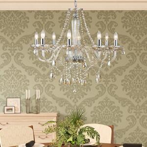 EGLO Basilano candelabru din sticlă 8 surse în cognac, reglabil, Metalic, Camera de zi / sufragerie, Metal