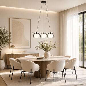 Pendul Glace Erste Negru 60cm 3XE27 IP20 – Lustra Metal Sticla Moderna Eleganta pentru Dining Sufragerie Design Industrial Minimalist Decorativ