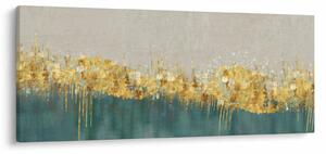 Tablou - Textura cu decor auriu (120x50 cm)