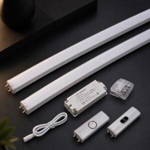 Pachet Promo 2x Baghetă LED Link 120cm 60W Lumină Rece 6000K cu Kit Accesorii și Senzor Cadou pentru Mobila Bucătărie Iluminat Interior Profesional