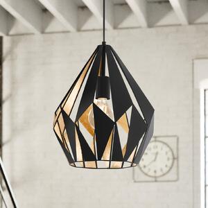 EGLO Carlton lampă suspendată în negru Ø 31 cm, reglabil, Negru, Camera de zi / sufragerie, Metal, Vintage
