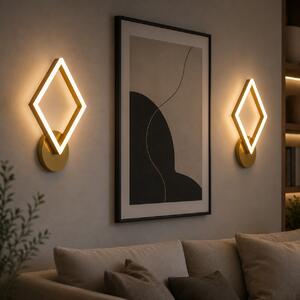 Aplica LED Erste Revi Auriu 20W 1700lm 3CCT 330x280x60mm Corp Iluminat Perete Modern Lux Design Elegant Interior Eficient Energetic Calitate Premium