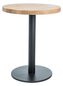 Masa de bucaterie Puro II, diametru 80 cm, stejar / negru