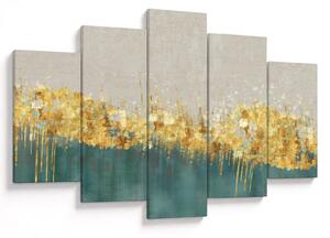 Tablou - Textura cu decor auriu (150x105 cm)