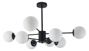 Pendul Industrial Erste Lace 8 Brațe E27 Negru Mat, Candelabru Modern 890x495 mm pentru Living, Iluminat Design Loft, Spectacol de Lumină Versatil