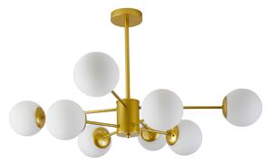 Pendul Lace Erste Auriu 8x60W E27, Candelabru Modern 890x495mm, Design Glam Lux, Corp Iluminat Interior Elegant, Suspendat, IP20, Metal Premium