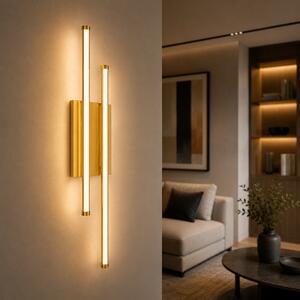 Aplică LED ERSTE Flame 30W Auriu 505x100x50mm, 2850lm, 3CCT Dimabilă, Corp Iluminat Perete Modern, Design Luxos, Ideală Living, Hol, Dormitor