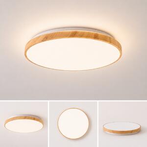 Plafonieră LED Woody Erste 68W, Diametru 590mm, Design Lemn Modern, 3CCT 3000K-6000K, Lampă Tavan Ideală pentru Living, Birou sau Dining Premium