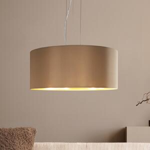 EGLO Maserlo lampă suspendată rotundă, bej-auriu, reglabil, Camera de zi / sufragerie, Țesătură / Textil, Modern