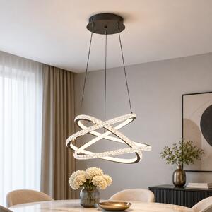 Pendul LED Erste STYLE 140W 1000x400x350mm Crom, Lustra Design Modern 3CCT cu Telecomanda pentru Living, Corp Iluminat Interior de Lux Impunator