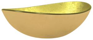 Chiuvetă din sticlă securizată, auriu, 54,5x35x15,5 cm