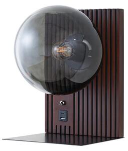Lampă de perete Lucande, Veloura, reglabil, Maro / Rugină, Camera de zi, Sticlă, Design