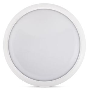 Corp Iluminat LED Novelite Ke3h-MW 18W 6400K IP65 Alb cu Senzor Microunde 180x80mm - Lampa Exterior Rezistenta la Apa si Praf pentru Garaj Terasa