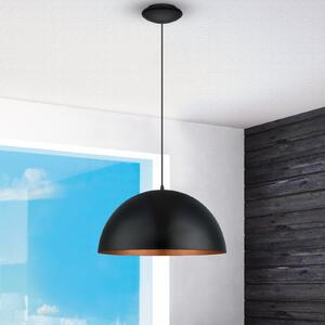 EGLO Gaetano 1 lampă suspendată, Ø 53 cm, negru/coper, oțel, reglabil, Negru, Camera de zi / sufragerie, Metal, Modern