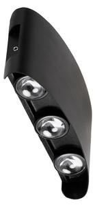 Aplica LED Exterior Erste Monty 36W 6x6W Lumina Calda 3000K IP54 Negru Mat Corp Iluminat Arhitectural Bidirectional Fatade Moderne Premium