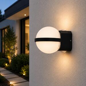 Aplica LED Exterior Erste Nisa 13W 6000K IP65 Negru Mat, Corp Iluminat Perete Modern Rezistent la Intemperii pentru Fatada Curte Garaj Vizibilitate