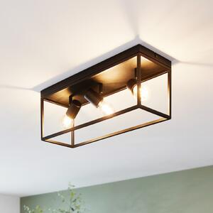 EGLO Silentina plafonieră trei surse, 54x18cm, reglabil, Negru, Camera de zi / sufragerie, Metal
